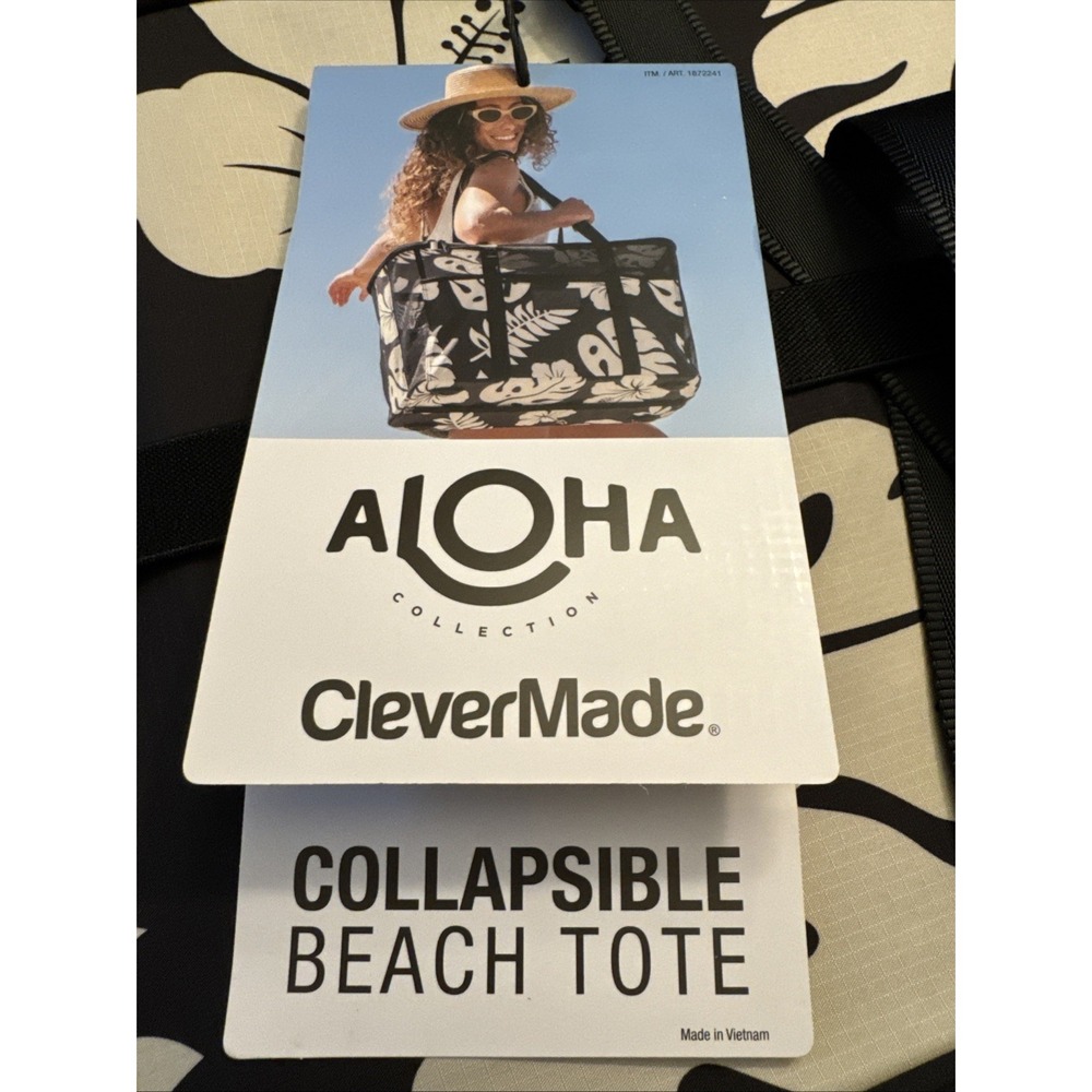Aloha Collection NWT CleverMade Collapsible Beach Totes Costco Set of 2 Hawaii - Picture 7 of 10
